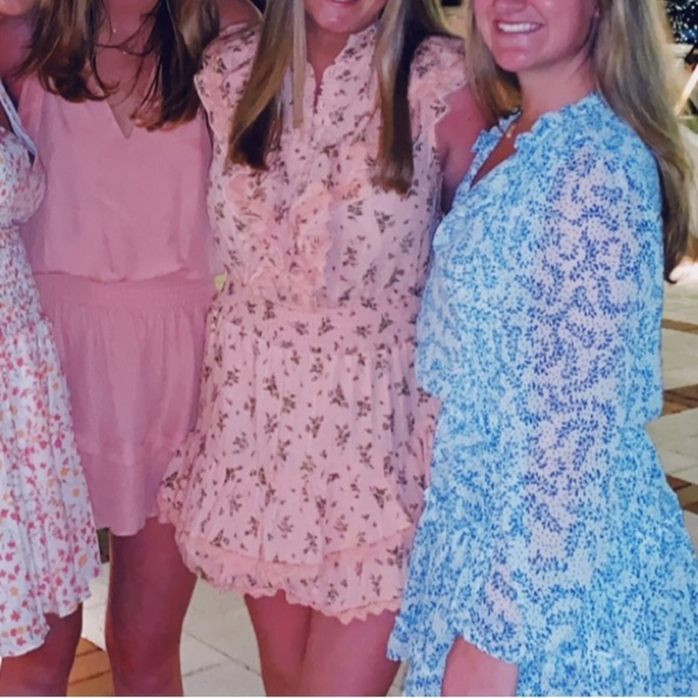 Ruffle floral mini dress
